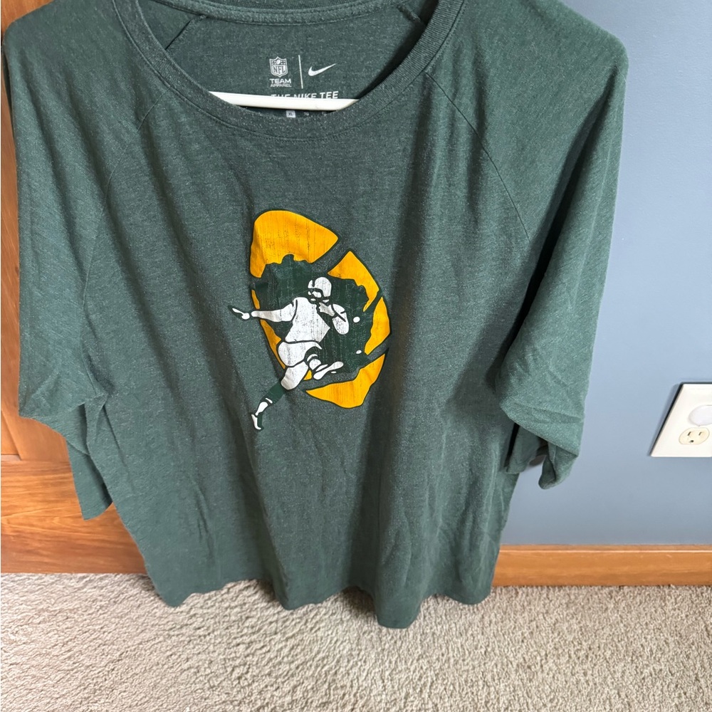 Nike Dark Green Tee with Yellow Graphic